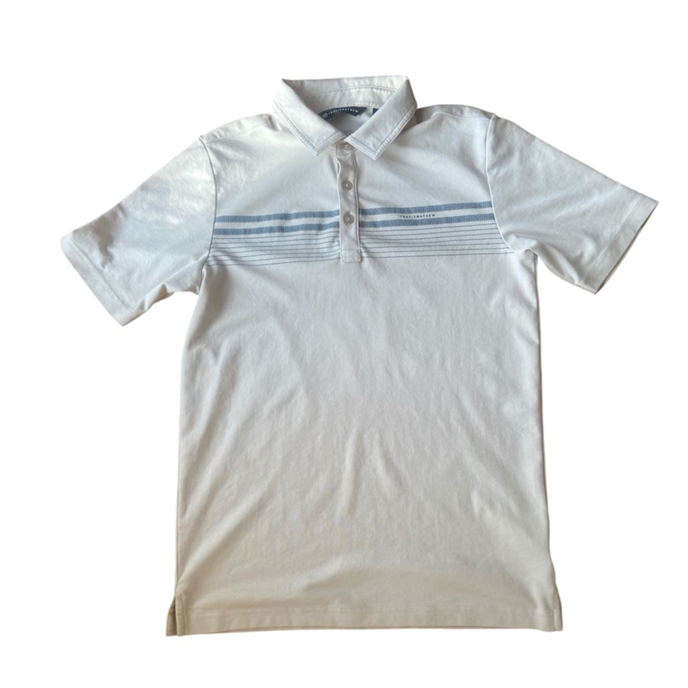 Men's Travis Mathew Polo Shirt Size M Beige & black